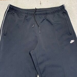 Vintage Track Pants Size Large Black White‎ Stripe Sweatpants Ankle Zip Y2k